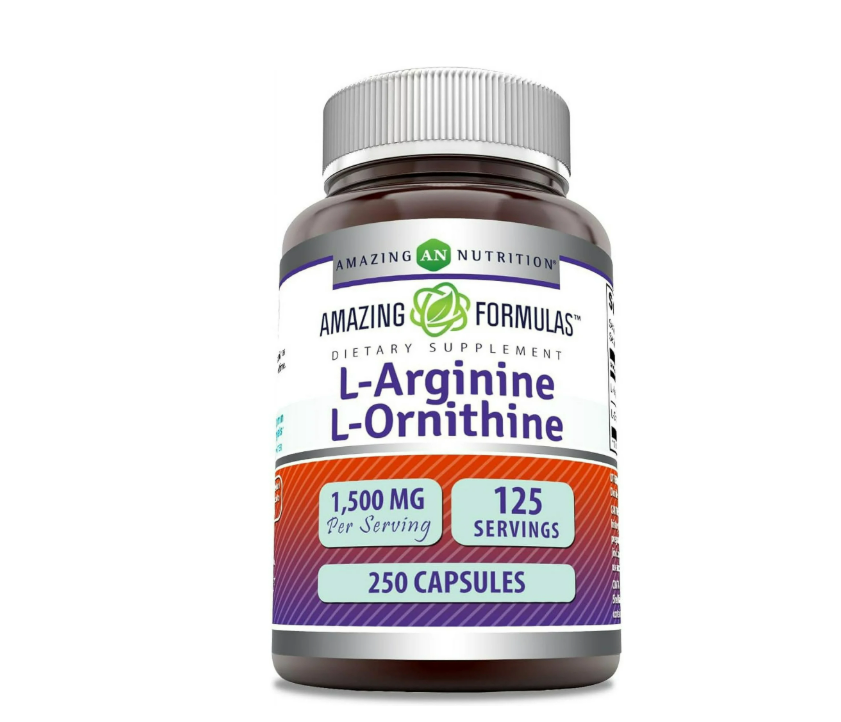 Amazing Formulas - L-arginina/L-ornitina 1500 Mg por Porción - 250 Cápsulas