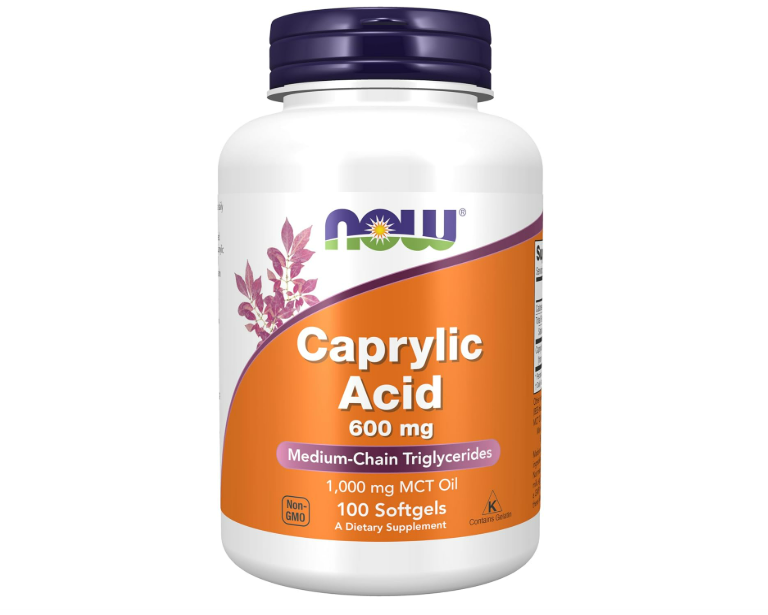 NOW- Ácido Caprílico 600 mg , 100 capsulas