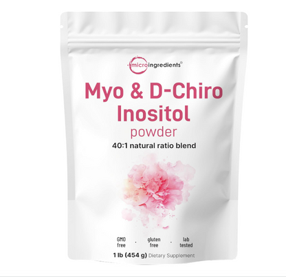Micro Ingredients- Myo-inositol y D-Chiro Inositol POWDER 40:1  en polvo 454gr.