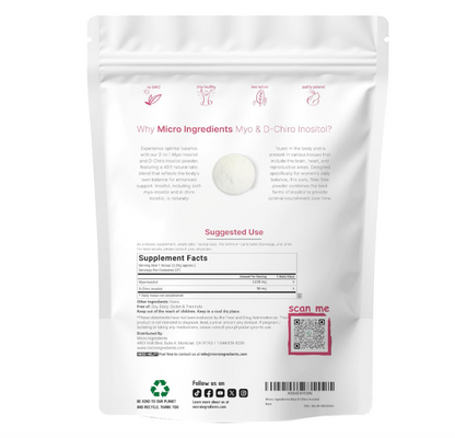 Micro Ingredients- Myo-inositol y D-Chiro Inositol POWDER 40:1  en polvo 454gr.