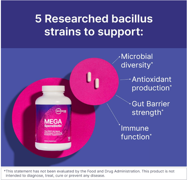 Microbiome Labs - MegaSporeBiotic Probióticos para mujeres y hombres - 60 capsulas
