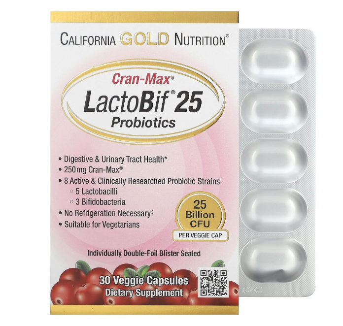 LactoBif Probiotics, Cran-Max, 25 mil millones de UFC - 30 capsulas