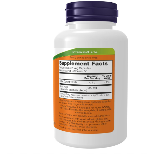 NOW - Gotu Kola  450 mg, 100 cápsulas vegetales