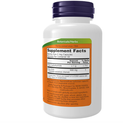 NOW - Gotu Kola  450 mg, 100 cápsulas vegetales