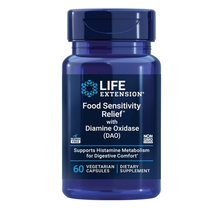 Life Extension Alivio de la sensibilidad alimentaria con diamina oxidasa (DAO), 60 capsulas vegetarianas