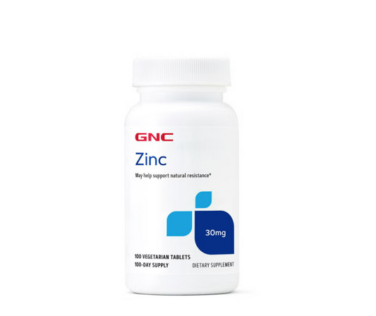 GNC - ZINC 30MG , 100 Tabletas vegetarianas