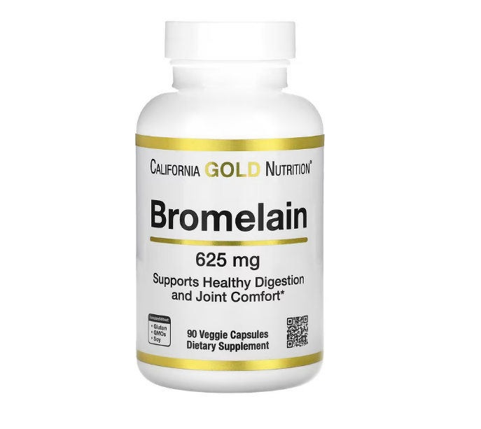 California Gold Nutrition, Bromelain, 625 mg, 90 capsulas vegetarianas