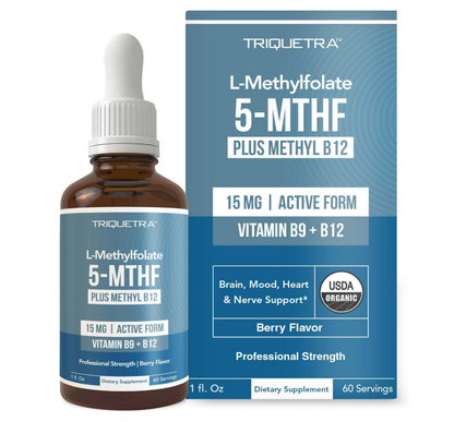 Tiquetra - L-Methylfolate , 5-MTFH plus Methyl B12 , 15mg - 1fl. oz