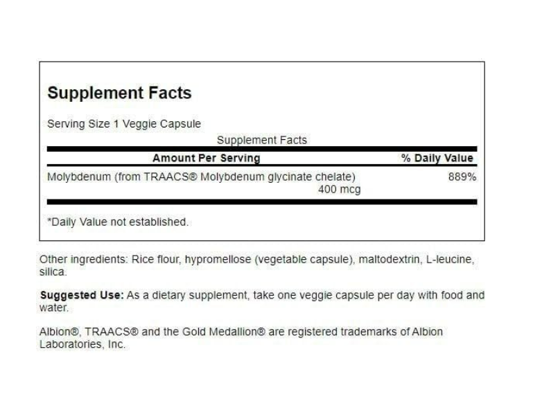 Swanson - Albion Molybdenum 400mcg , 60 capsulas