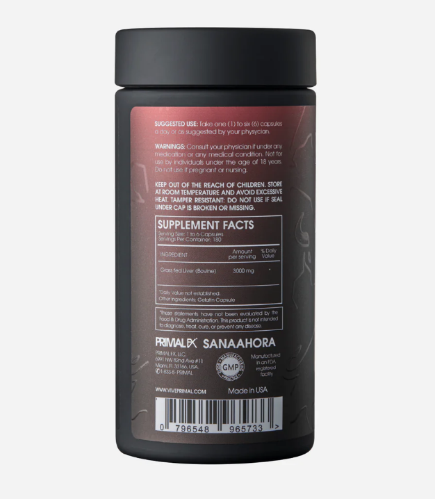 PrimalFx - Liver , 180 capsulas