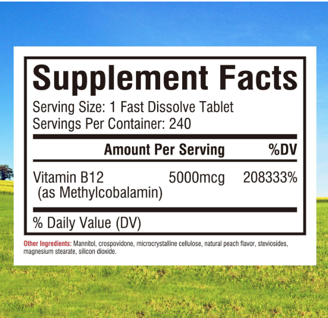Innate Vitality - Vitamina B12 5000mcg, sublingual - 240