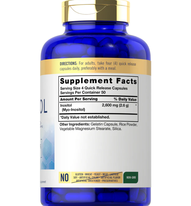 Carlyle - Ultra Inositol 2600mg , 200 cápsulas de liberación rápida