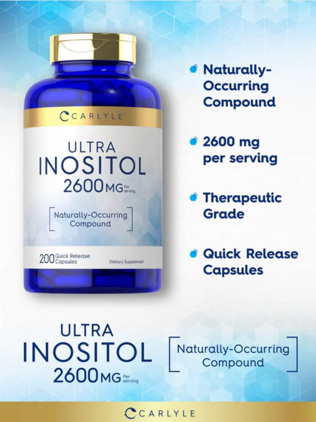 Carlyle - Ultra Inositol 2600mg , 200 cápsulas de liberación rápida