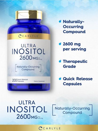 Carlyle - Ultra Inositol 2600mg , 200 cápsulas de liberación rápida