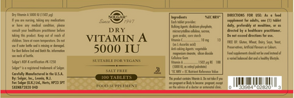 Solga - Dry Vitamina A 5000IU , 100 tabletas