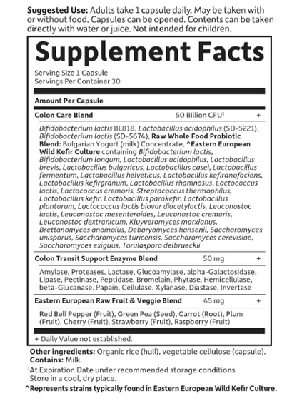 Garden Of Life- Raw Porbiotics colon care 50 billion, 30 capsulas