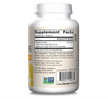 Jarrow Formula vegan - Curcumin 95, 500mg - 120 capsulas