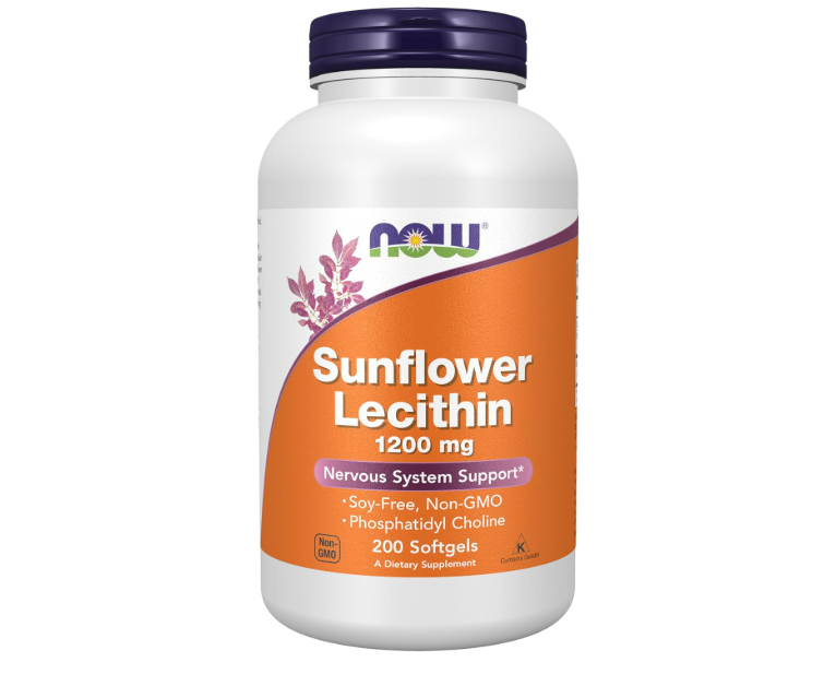 Now - Sunflower Lecithin 1200mg, 200 capsulas
