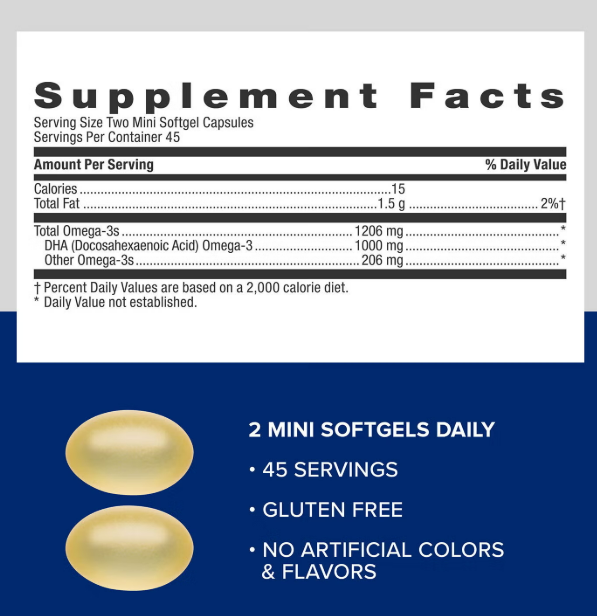 GNC - Triple strength DHA 1000 mini, 90 mini capsulas