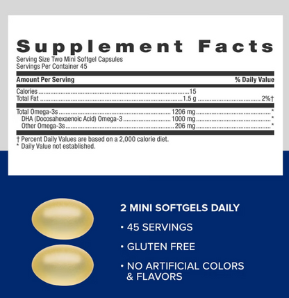 GNC - Triple strength DHA 1000 mini, 90 mini capsulas