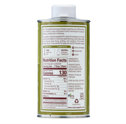 La Tourangelle - Grapeseed oil(aceite de cocina), 500ml