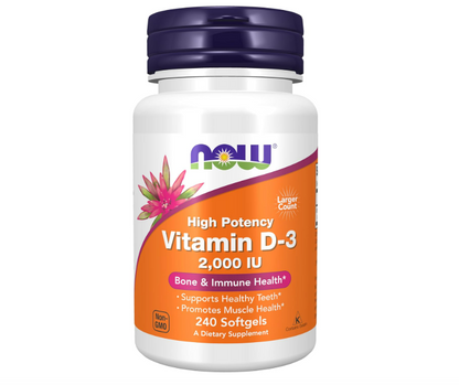 Now - Vitamina D-3 2000IU , 240 capsulas