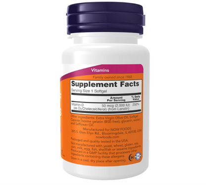 Now - Vitamina D-3 2000IU , 240 capsulas