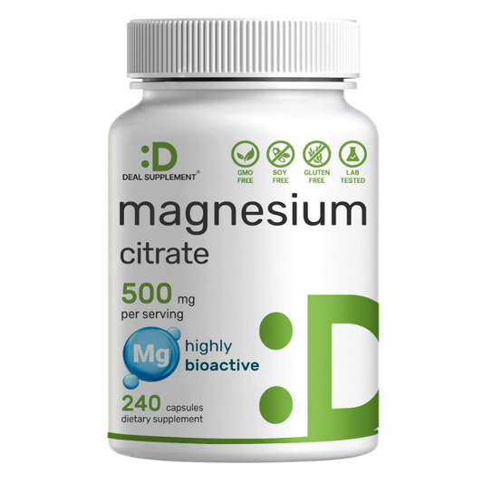 Deal Supplement- Magnesio Citrate 500mg, 240 capsulas