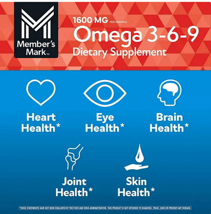 Omega 3 6 9 Members Mark 325 Softgels