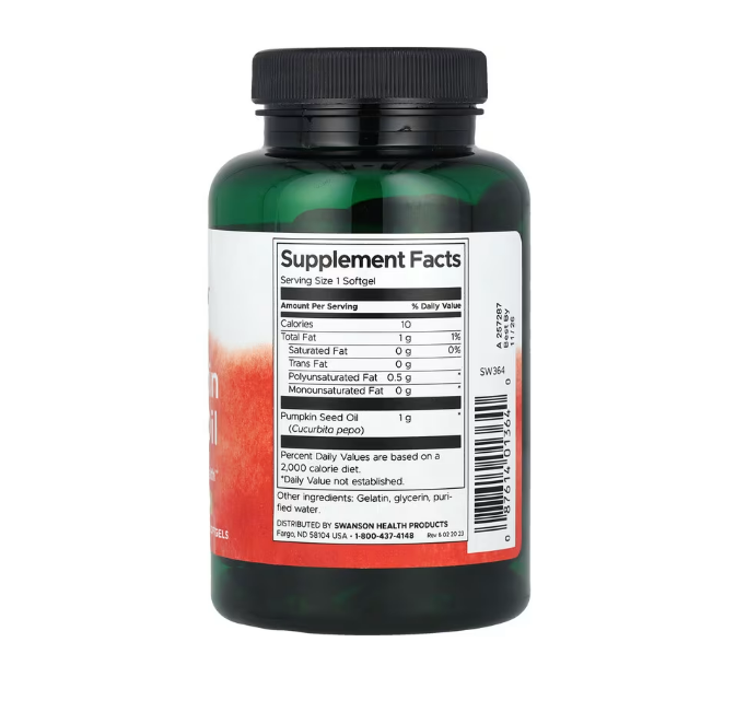 Swanson, Pumpkin Seed Oil, 1,000 mg, 100 capsulas
