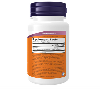 Now- Triple fuerza Astaxanthin 12mg, 60 capsulas