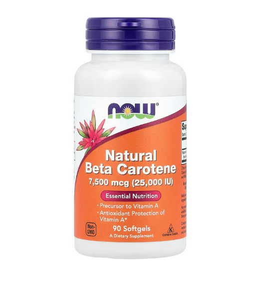 Now - Natural Beta Carotene 7,500mcg(25,000IU), 90 capsulas