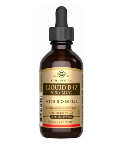Solgar - Sublingual Liquido B-12, 2000mcg con B- Complex - 59ml(2oz)