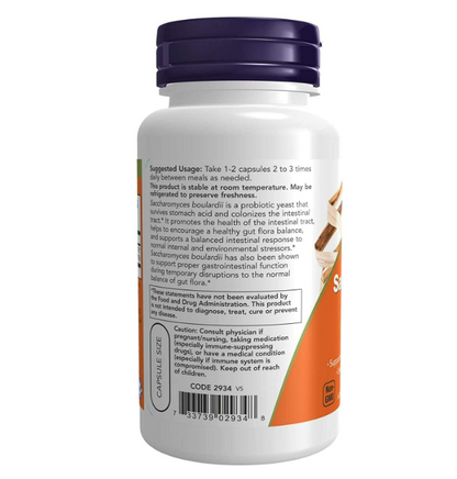 Now - Saccharomyces boulardii 5 billion cfu, 60 capsulas