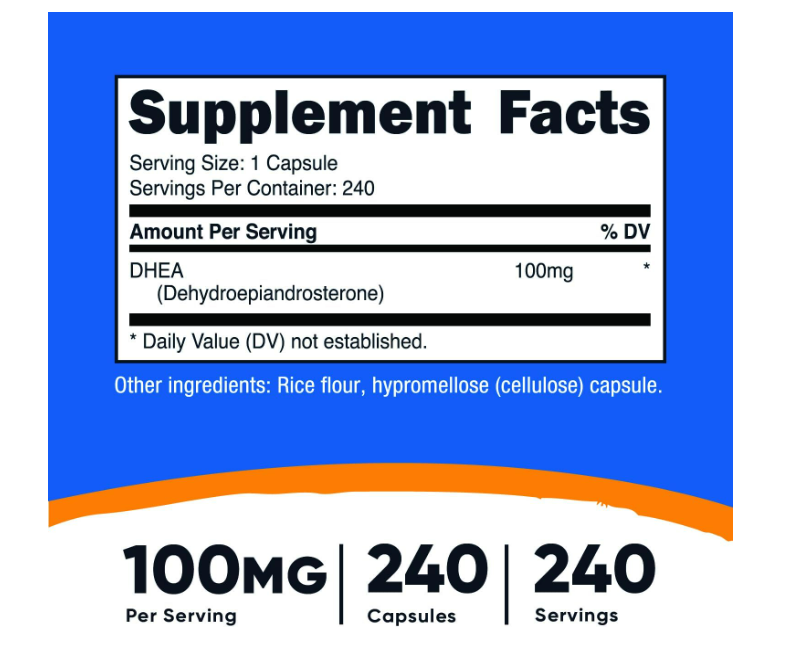 Nutricost DHEA 100 mg, 240 cápsulas