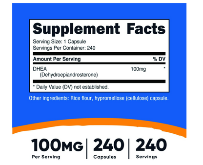 Nutricost DHEA 100 mg, 240 cápsulas