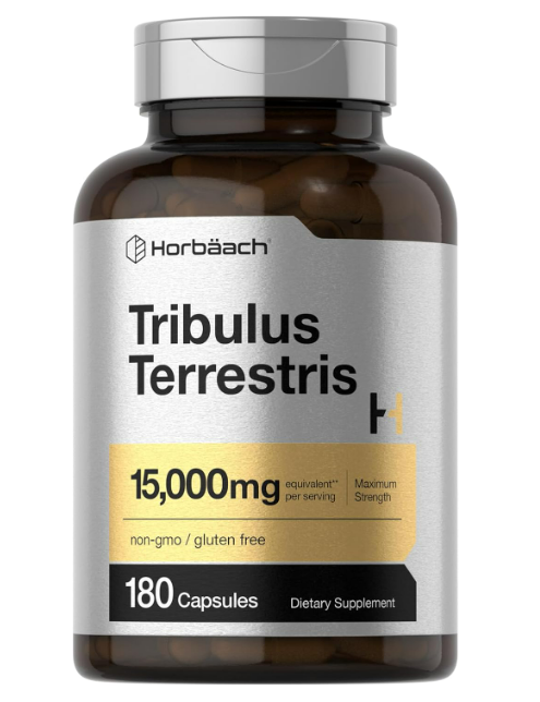 Horbäach Tribulus Terrestris para Hombres 15,000mg | 180 Capsules Extra Fuerte| Sin-GMO, Sin Gluten