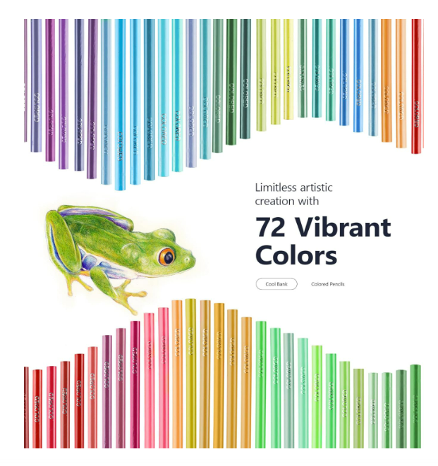 Paquete de 72 lápices para colorear, lápices de colores para adultos