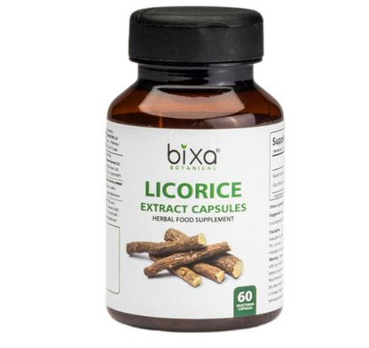 Bixa Botanical - Licorice root ( Mulethi ) extract (Glycyrrhizin 25%) 450mg, 60 capsulas