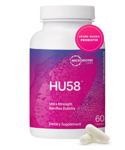 Microbiome Labs HU58 Bacillus Subtilis Probióticos para mujeres y hombres 10 billion, 60 capsulas