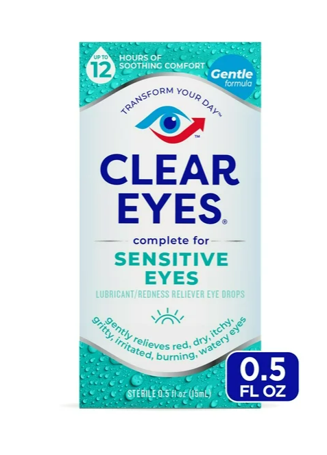 Clear Eyes Sensitive, Soothing Comfort Sensitive Eye Drops 0.5 oz
