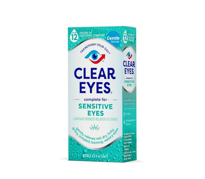 Clear Eyes Sensitive, Soothing Comfort Sensitive Eye Drops 0.5 oz