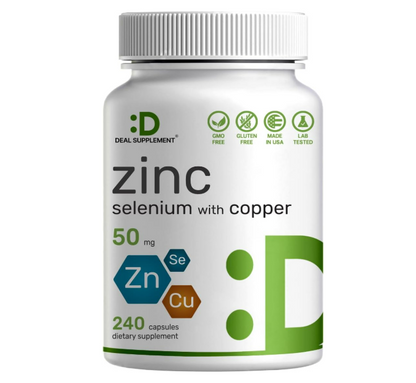 Deal Supplement - Zinc 50mg , selenium with copper, 240 capsulas