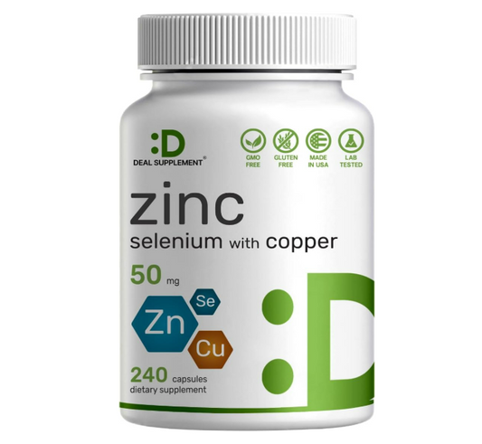 Deal Supplement - Zinc 50mg , selenium with copper, 240 capsulas