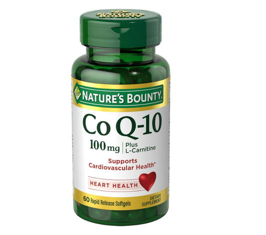 Natures Bounty - Coq10 100mg con L-cartinine , 60 cápsulas blandas de liberación rápida