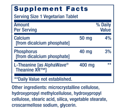 Life Extension - Theanine XR, Stress Relief, 30 tabletas