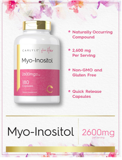 Myo-Inositol - Carlyle - 2600mg - 180 Capsulas