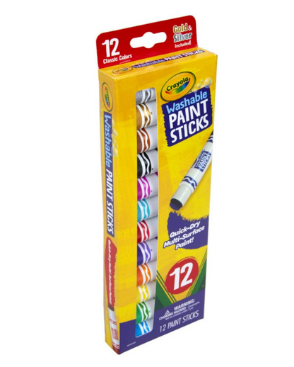 Crayola Barras de pintura de secado rápido, pintura lavable - 12 palitos de pintura