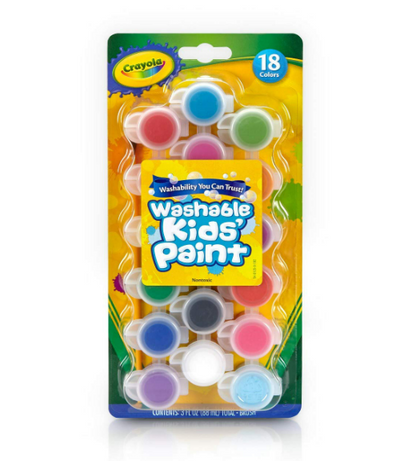 Crayola - Pintura lavable de varios colores, 18 unidades