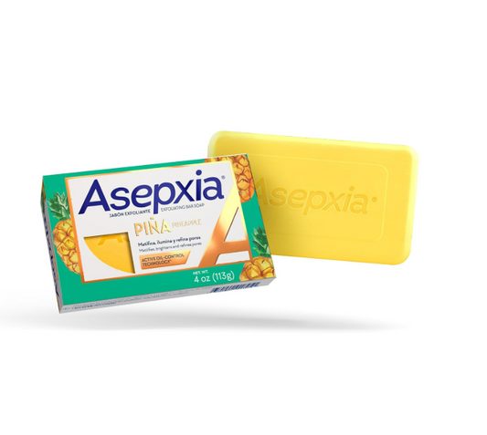 Asepxia- Jabón en barra, limpiador facial exfoliante, 4oz